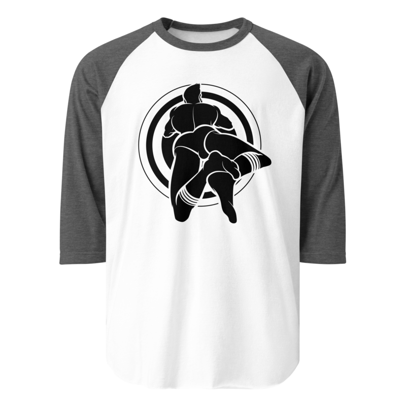 Bullseye (Raglan) - White/Heather Charcoal