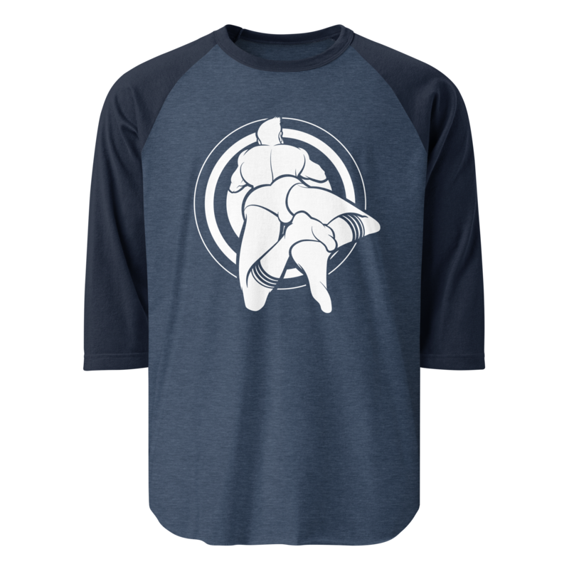Bullseye (Raglan) - Heather Denim/Navy