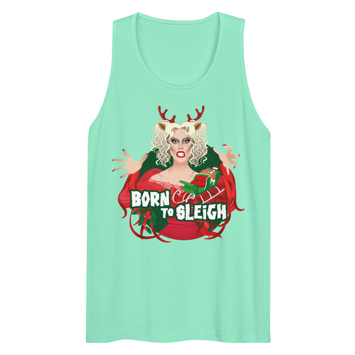 Born to Sleigh (Tank top)-Christmas Tank Tops-Swish Embassy