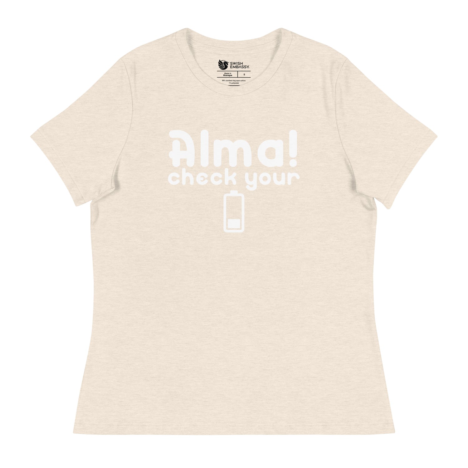 Check Your Battery (Women's Relaxed T-Shirt)-Women's T-Shirts-Swish Embassy