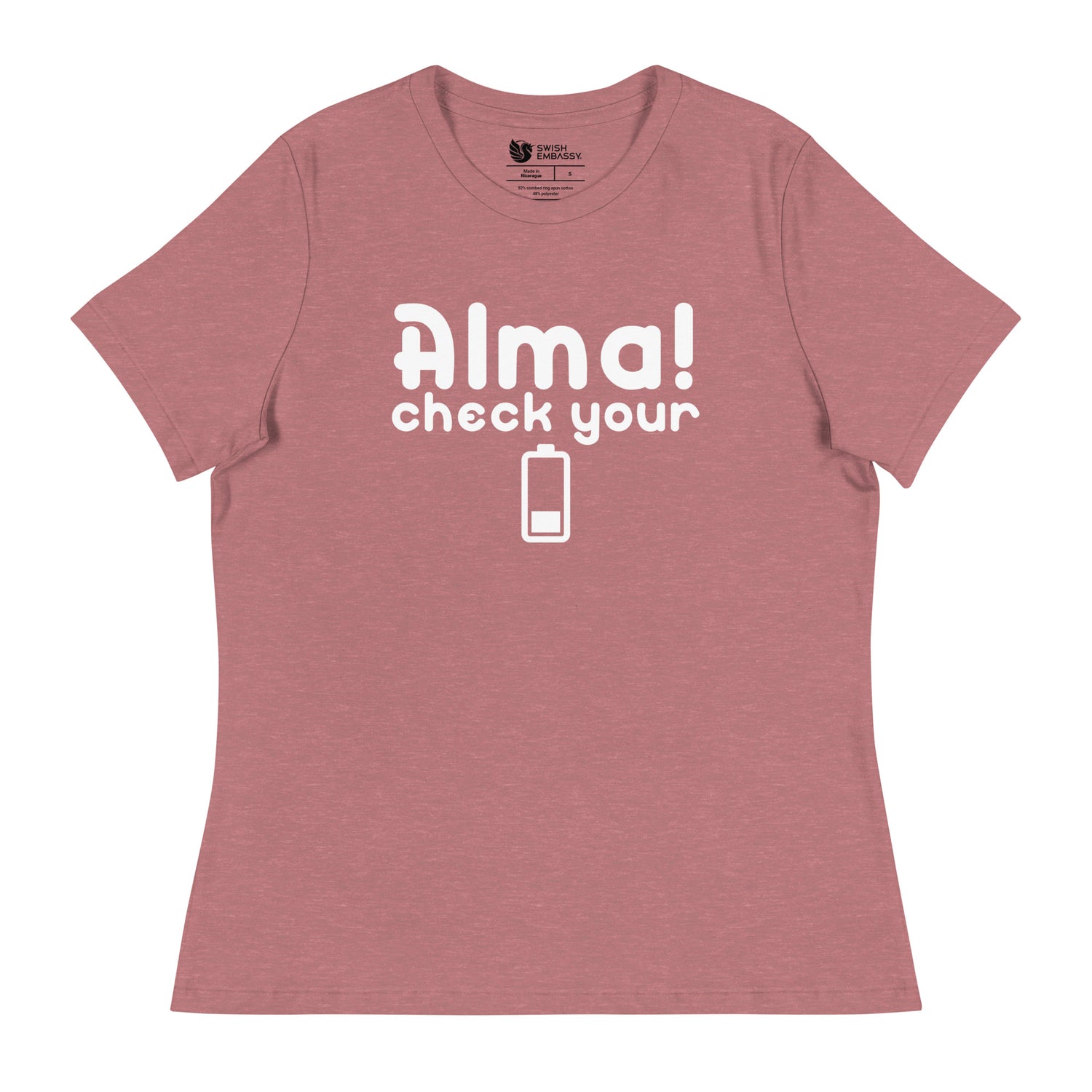 Check Your Battery (Women's Relaxed T-Shirt)-Women's T-Shirts-Swish Embassy