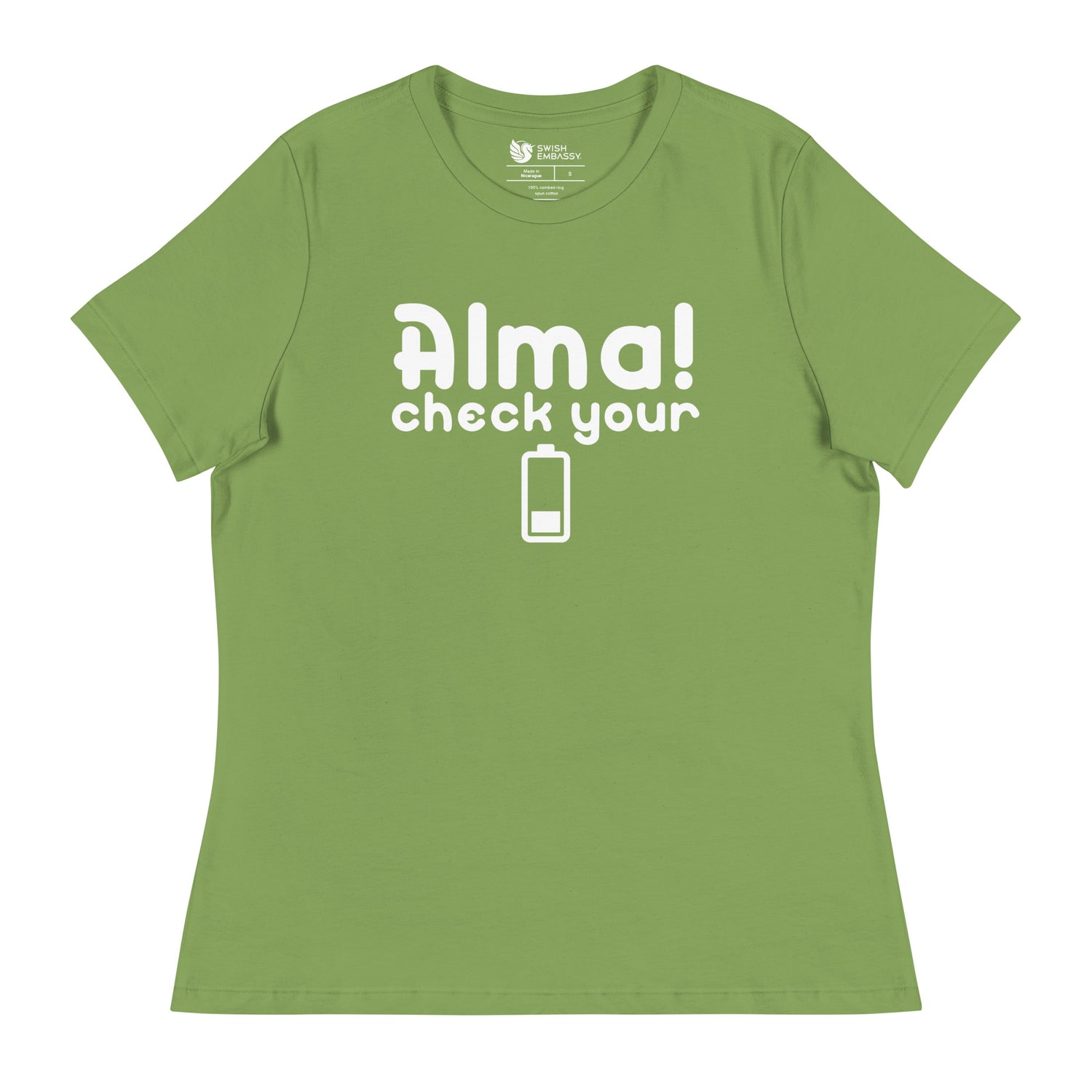 Check Your Battery (Women's Relaxed T-Shirt)-Women's T-Shirts-Swish Embassy