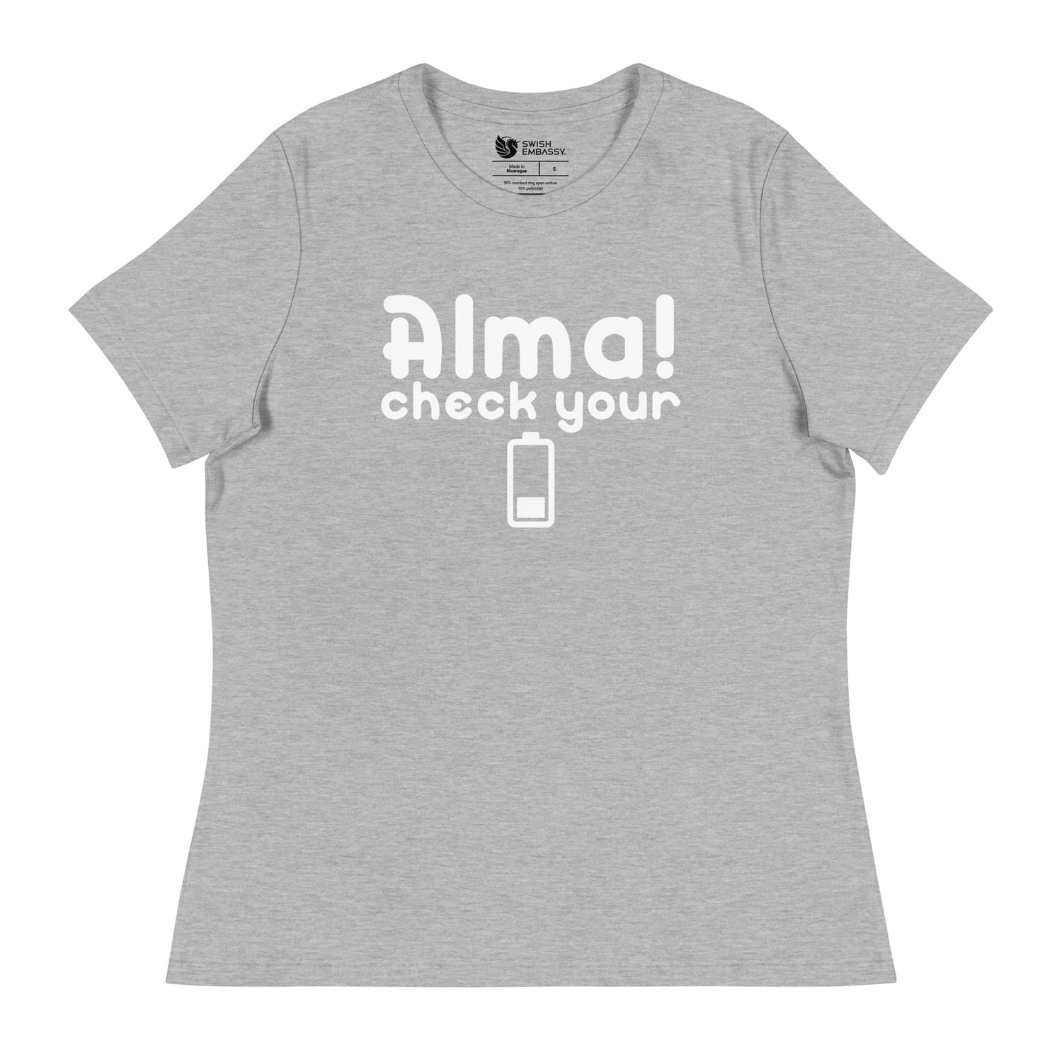 Check Your Battery (Women's Relaxed T-Shirt)-Women's T-Shirts-Swish Embassy