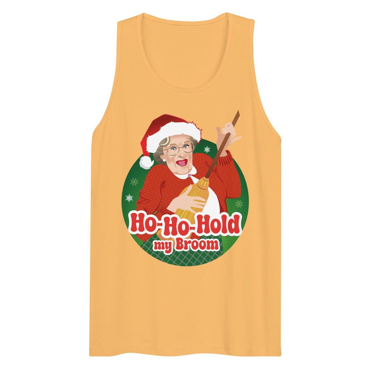Ho Ho Hold My Broom (Tank top)-Christmas Tank Tops-Swish Embassy