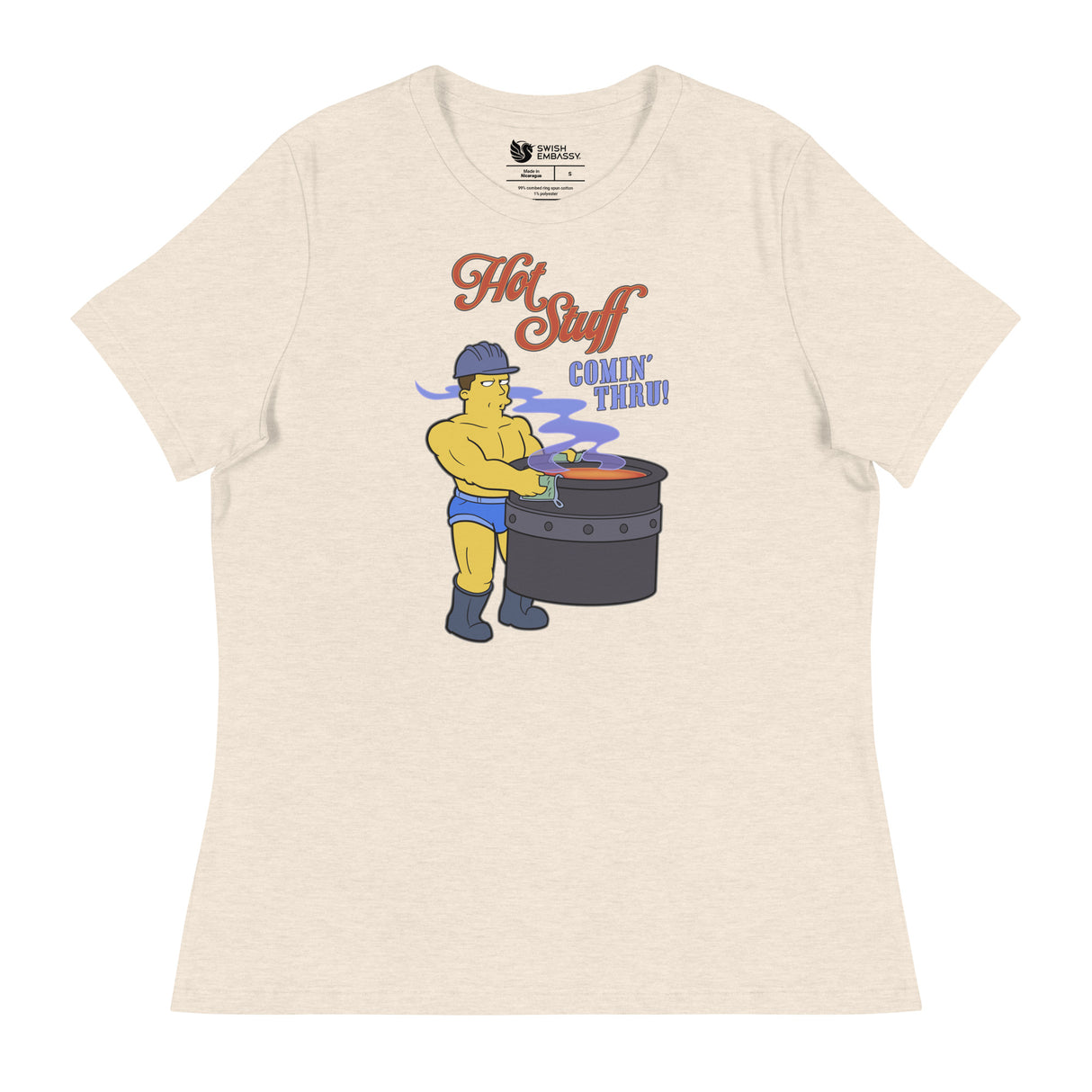Hot Stuff Comin’ Thru (Women's Relaxed T-Shirt)-Women's T-Shirts-Swish Embassy