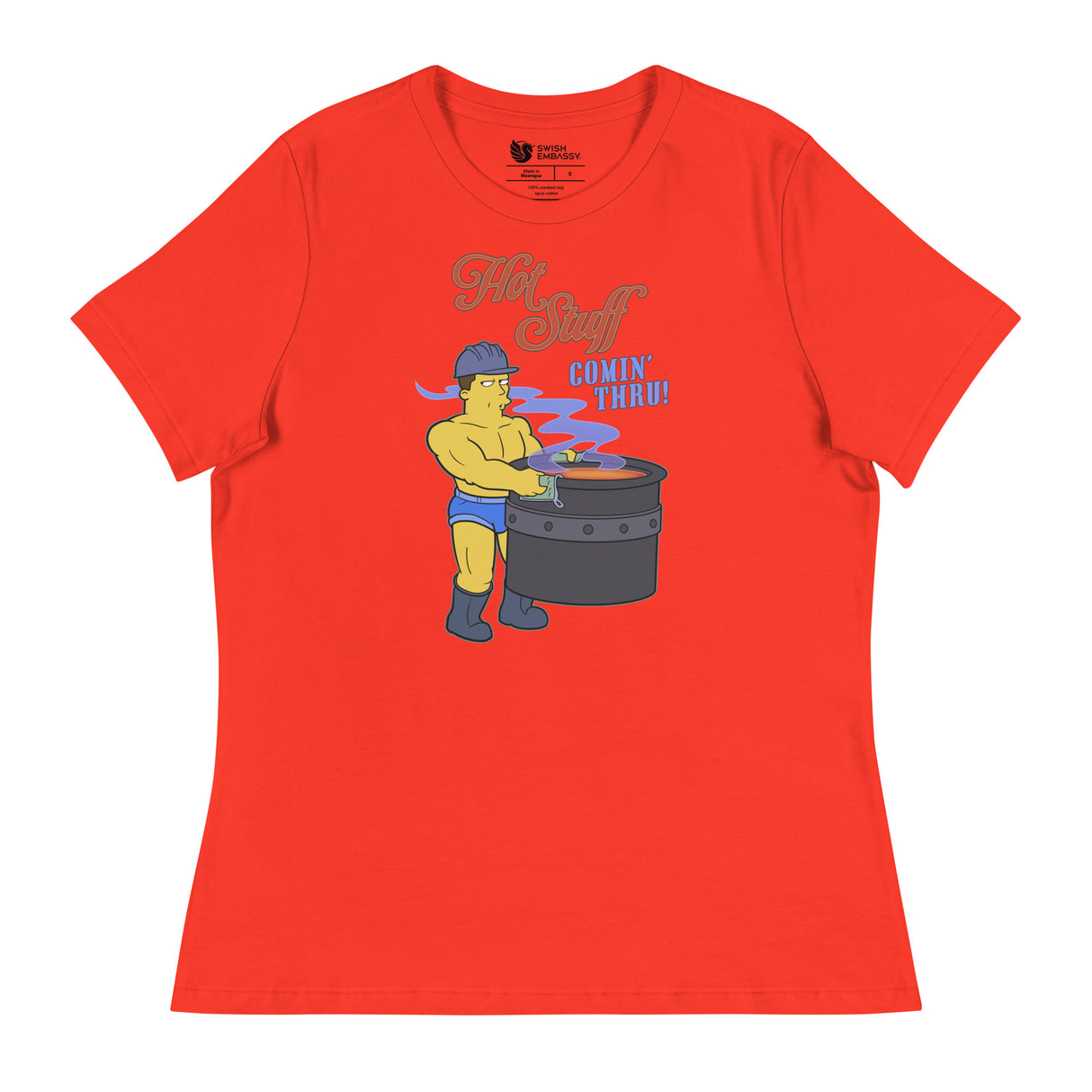 Hot Stuff Comin’ Thru (Women's Relaxed T-Shirt)-Women's T-Shirts-Swish Embassy