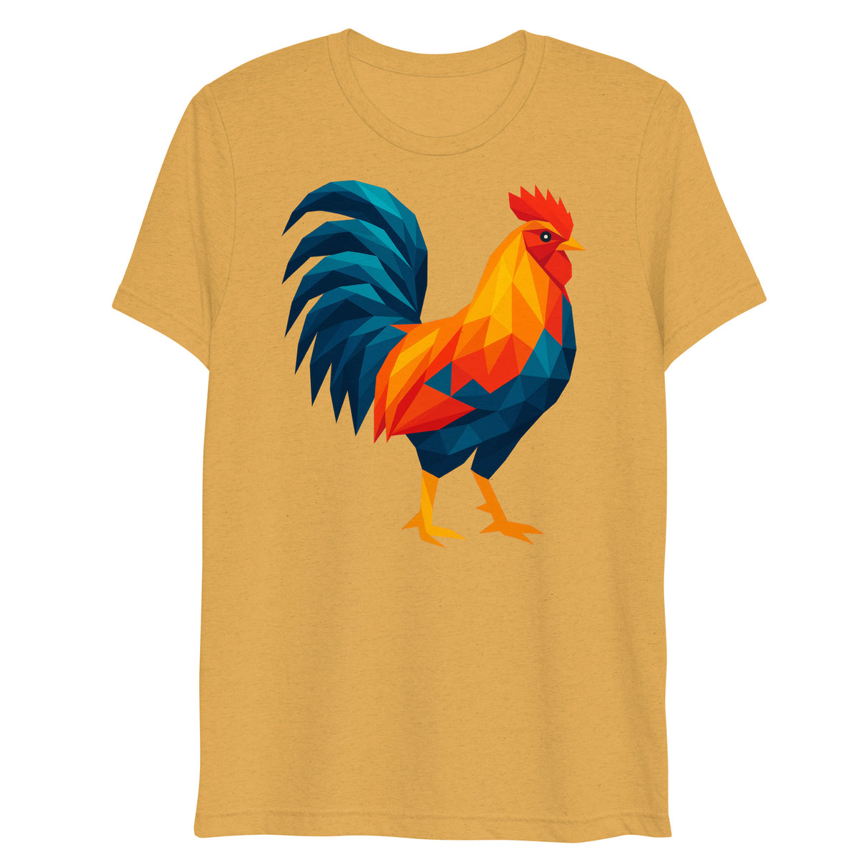 Huge Polygon Rooster (Triblend)-Triblend T-Shirt-Swish Embassy