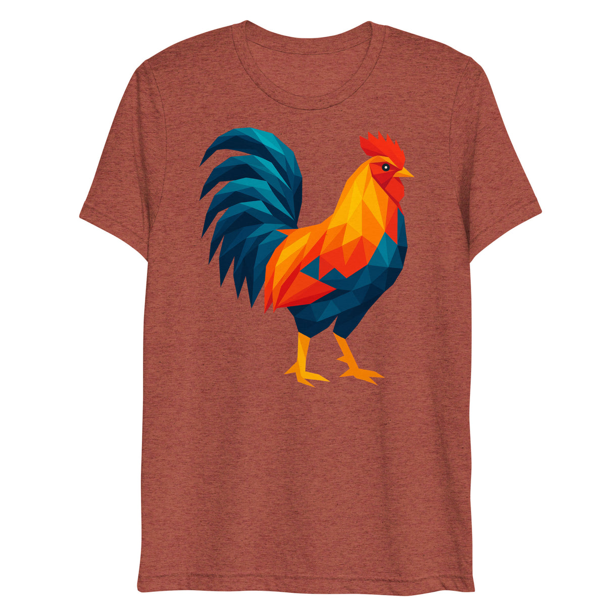 Huge Polygon Rooster (Triblend)-Triblend T-Shirt-Swish Embassy