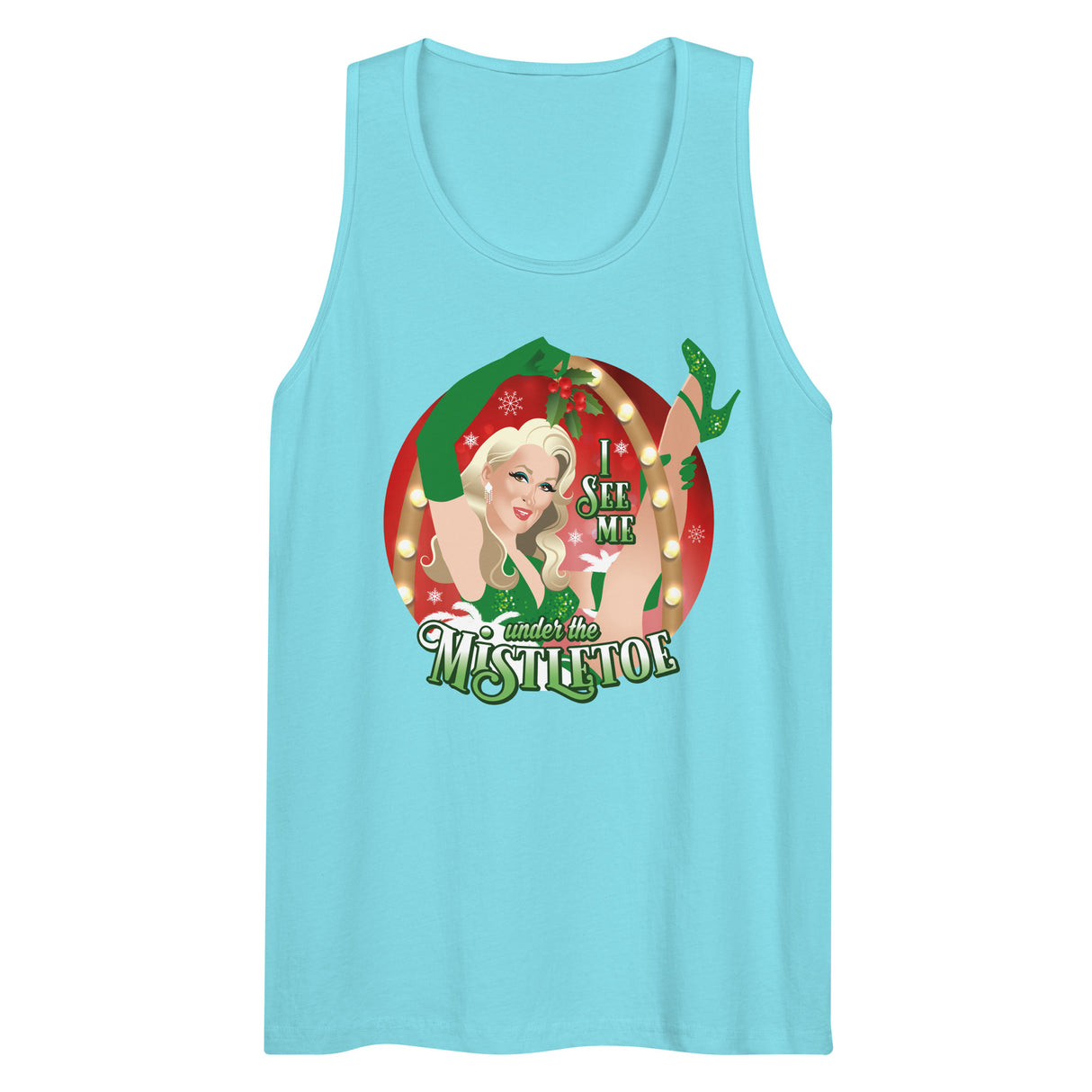 I See Me Under the Mistletoe (Tank top)-Christmas Tank Tops-Swish Embassy