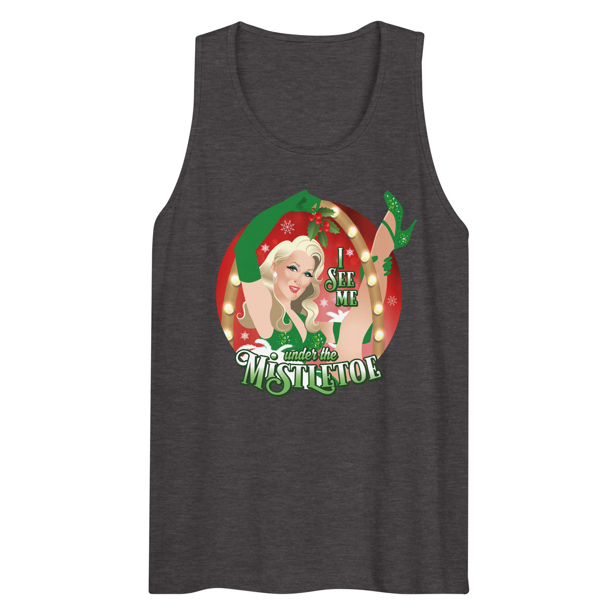 I See Me Under the Mistletoe (Tank top)-Christmas Tank Tops-Swish Embassy