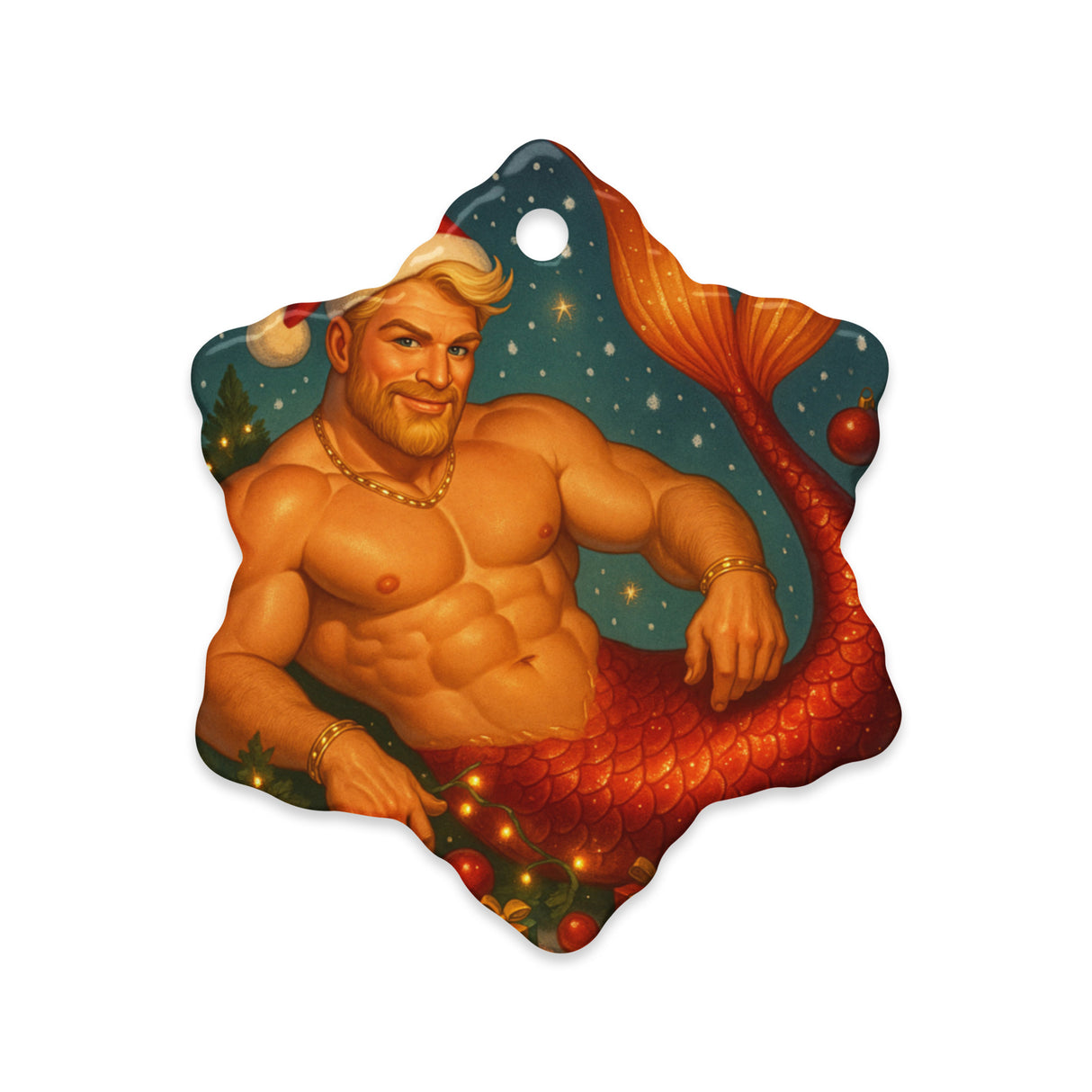Merman Snowglobe (Ceramic ornament)-Swish Embassy