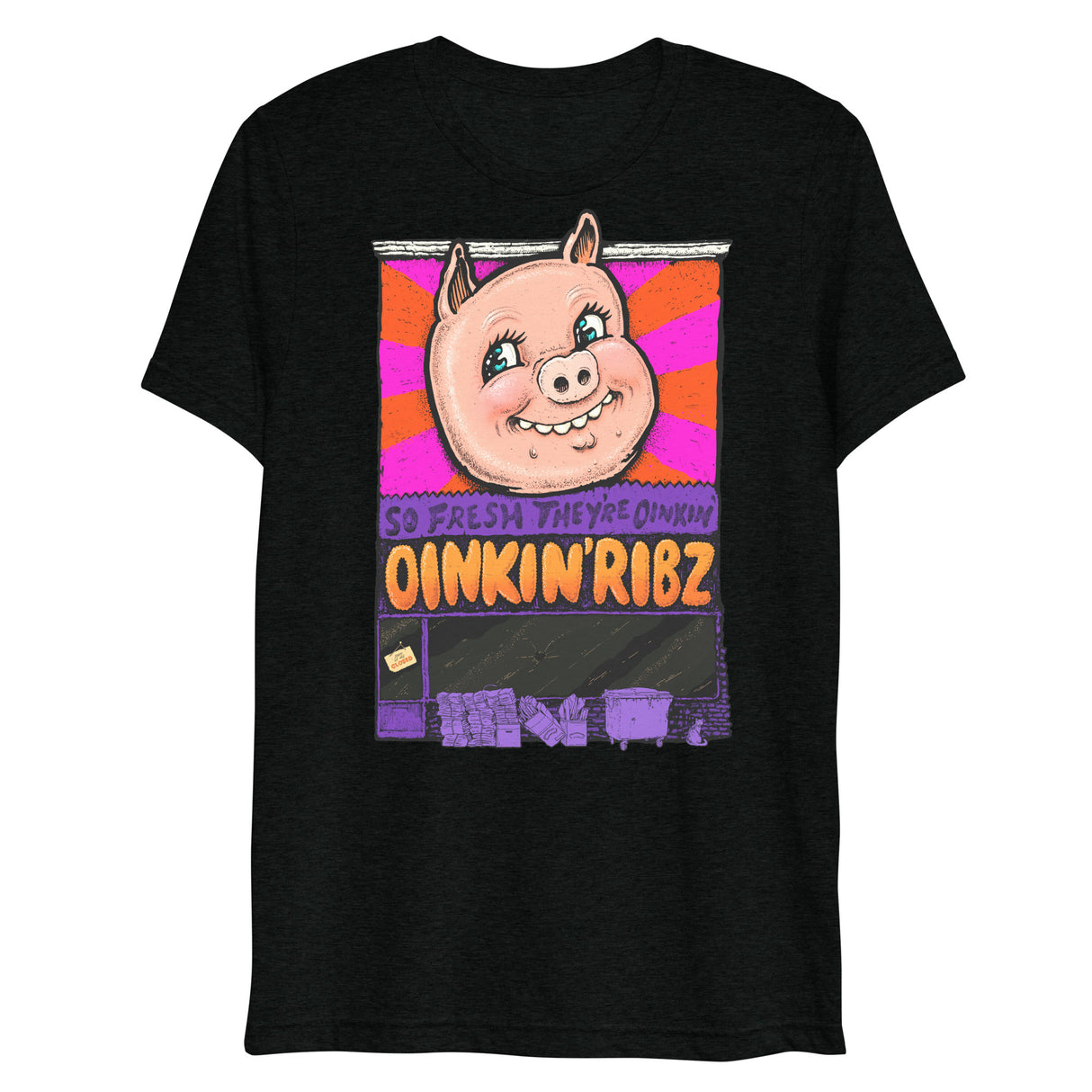 Oinkin Ribs (Triblend)-Triblend T-Shirt-Swish Embassy