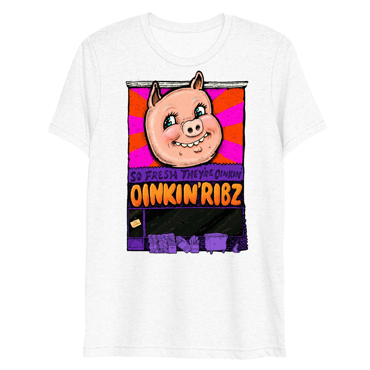 Oinkin Ribs (Triblend)-Triblend T-Shirt-Swish Embassy