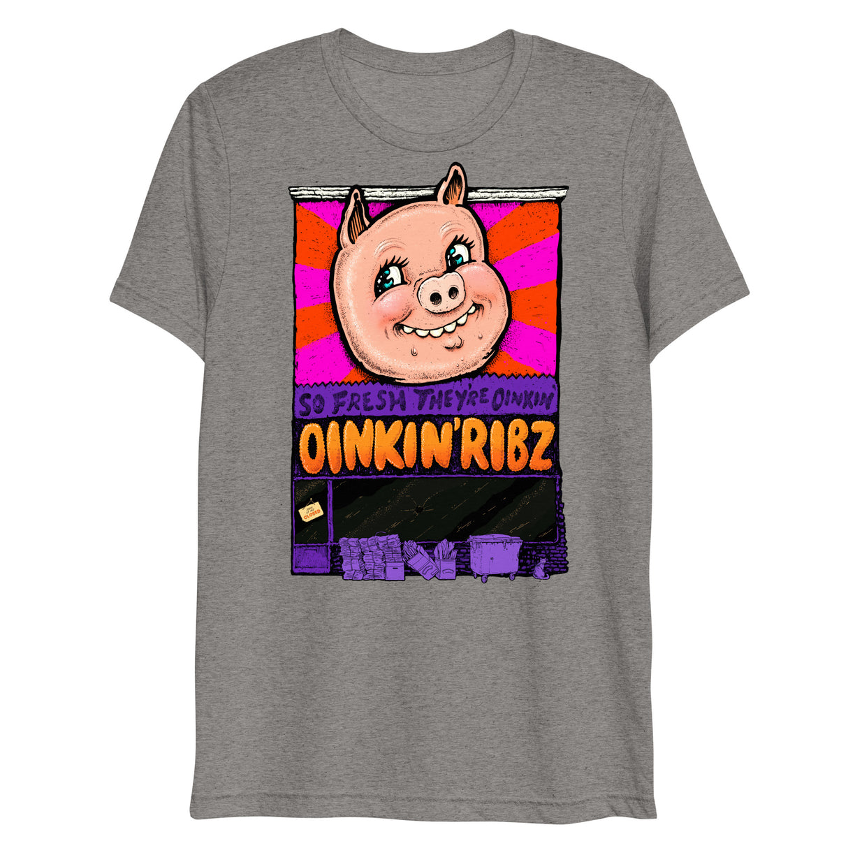 Oinkin Ribs (Triblend)-Triblend T-Shirt-Swish Embassy