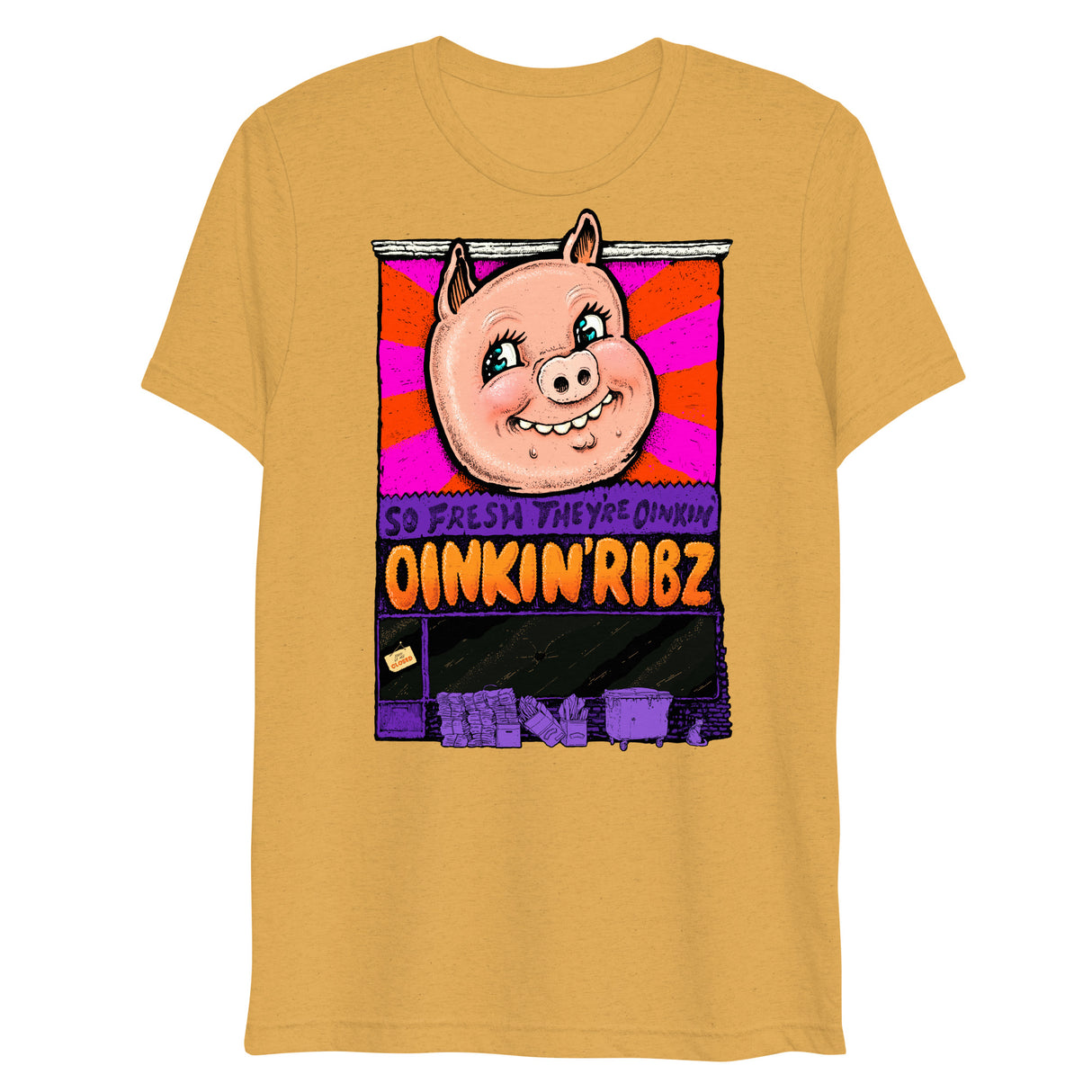 Oinkin Ribs (Triblend)-Triblend T-Shirt-Swish Embassy