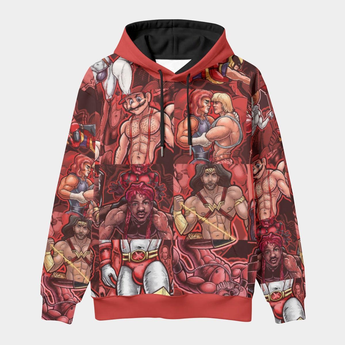 Pop Boys Red (AOP Hoodie)-AOP Hoodie-Swish Embassy