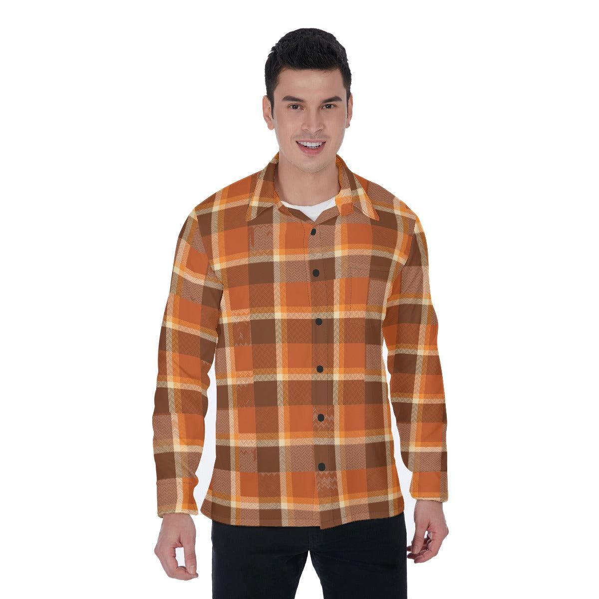 Pumpkin Spice (Long Sleeve Button Shirt)-Long Sleeve Button Shirts-Swish Embassy