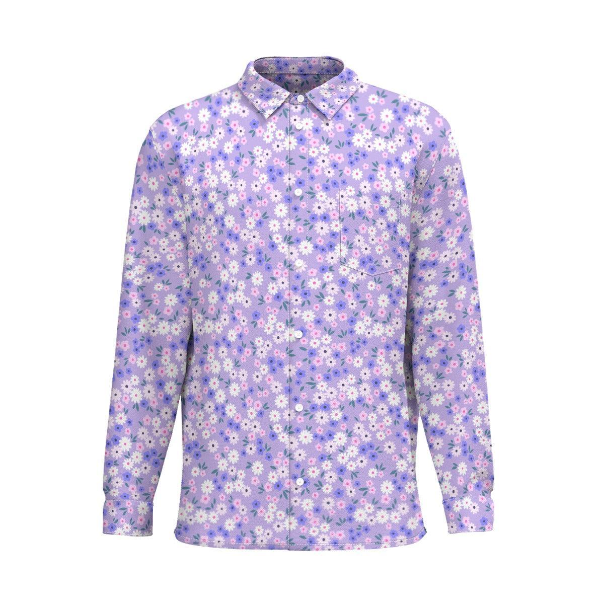 Purple Glory (Cotton Long Sleeve Shirt)-Cotton Long Sleeve Button Shirt-Swish Embassy
