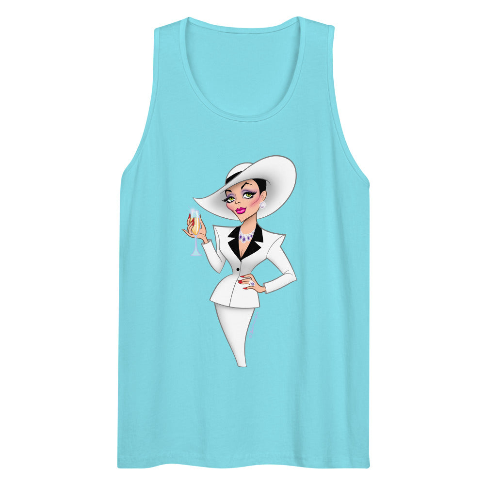 Champagne & Shoulder Pads (Tank Top) - Pacific Blue