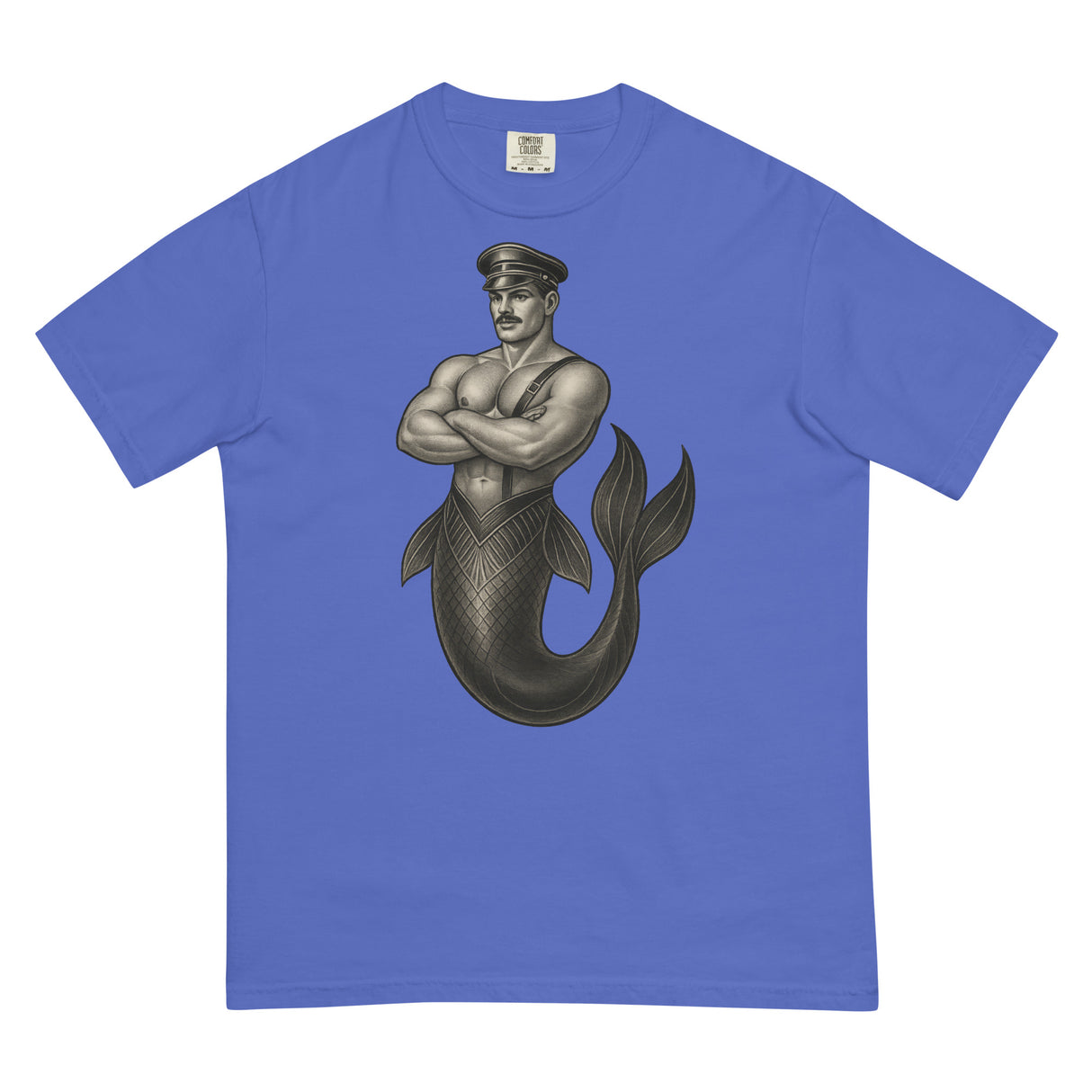 Art Deco Merman (Boxy Tee)-Boxy T-Shirt-Swish Embassy