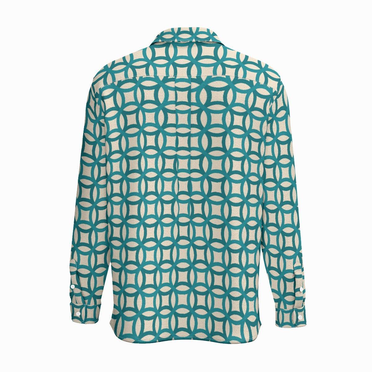 Circles (Cotton Long Sleeve Shirt)-Cotton Long Sleeve Button Shirt-Swish Embassy