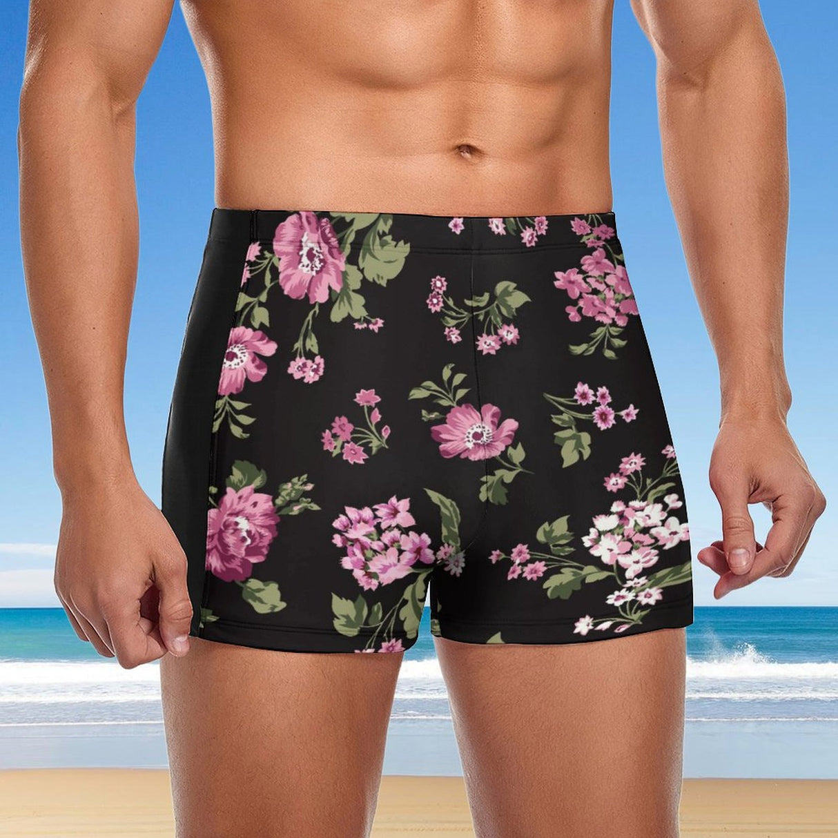 Hint of Floral (Square Cut Trunks)-Square Cut Trunks-Swish Embassy