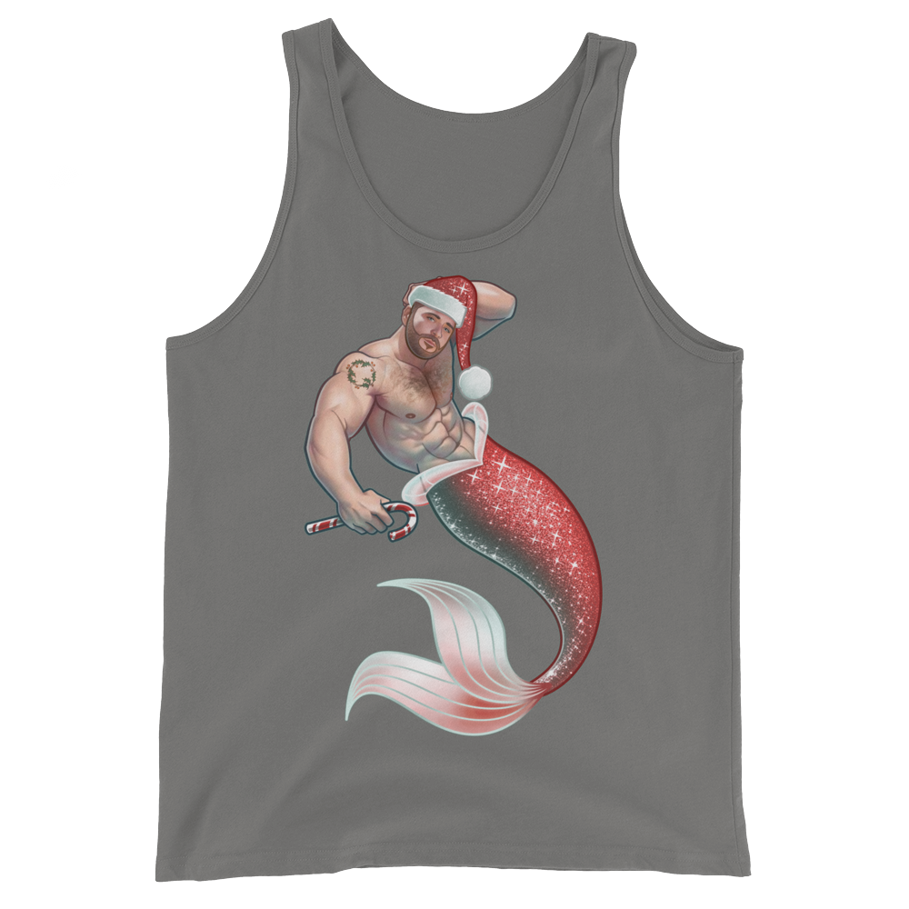 Merman Christmas (Tank Top)-Christmas Tank Tops-Swish Embassy