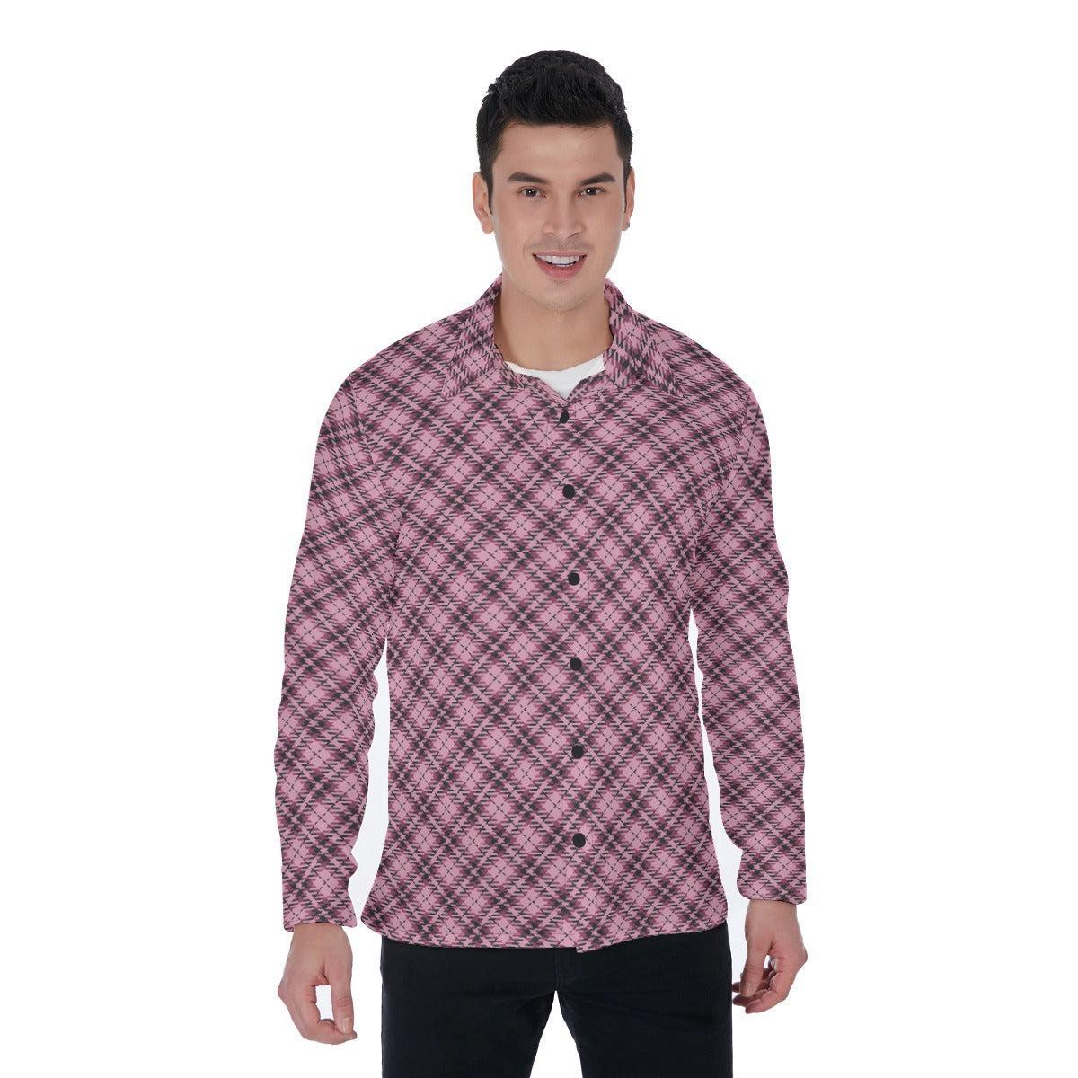 Pink Plaid (Long Sleeve Button Shirt)-Long Sleeve Button Shirts-Swish Embassy