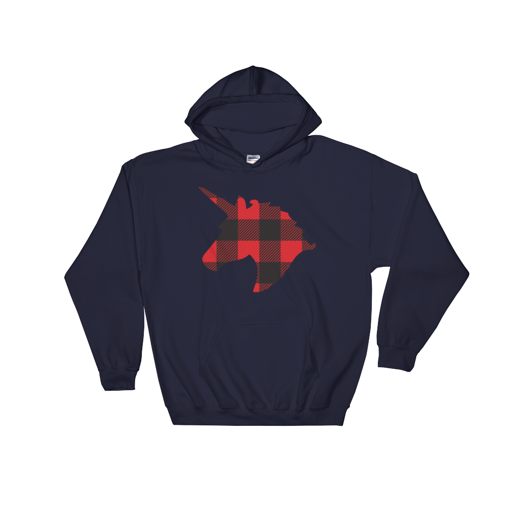 Plaid Unicorn (Hoodie)-Christmas Hoodies-Swish Embassy