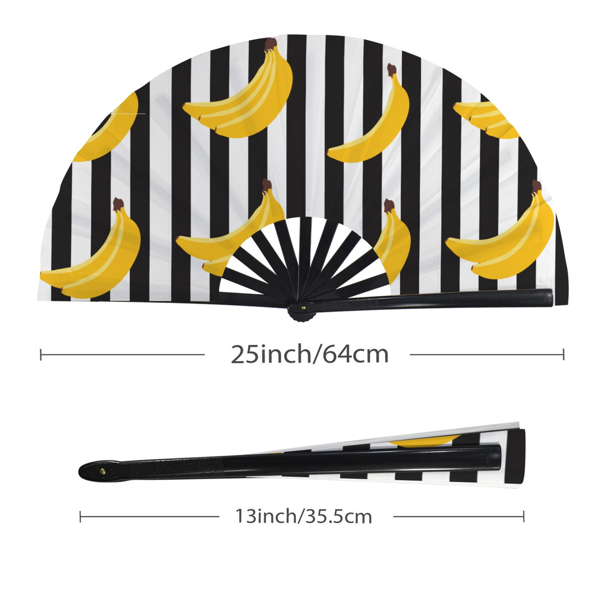 Striped Banana (Folding Clack Fan)-Folding Fans-Swish Embassy