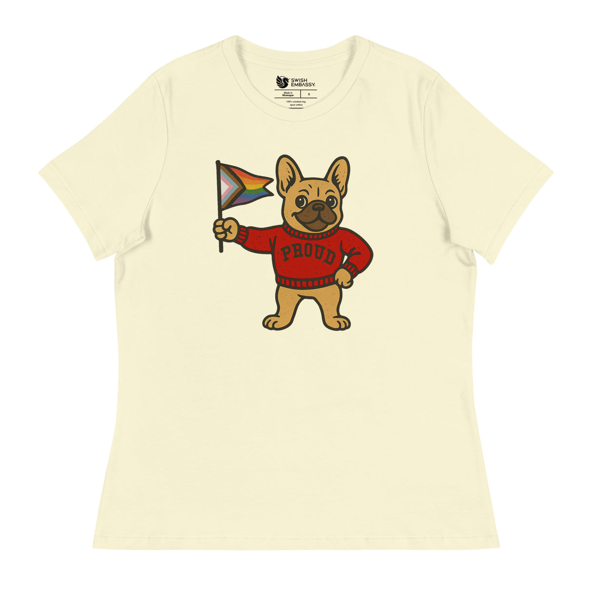 Varsity Pride Puppy (Women's Relaxed T-Shirt)-Women's T-Shirts-Swish Embassy