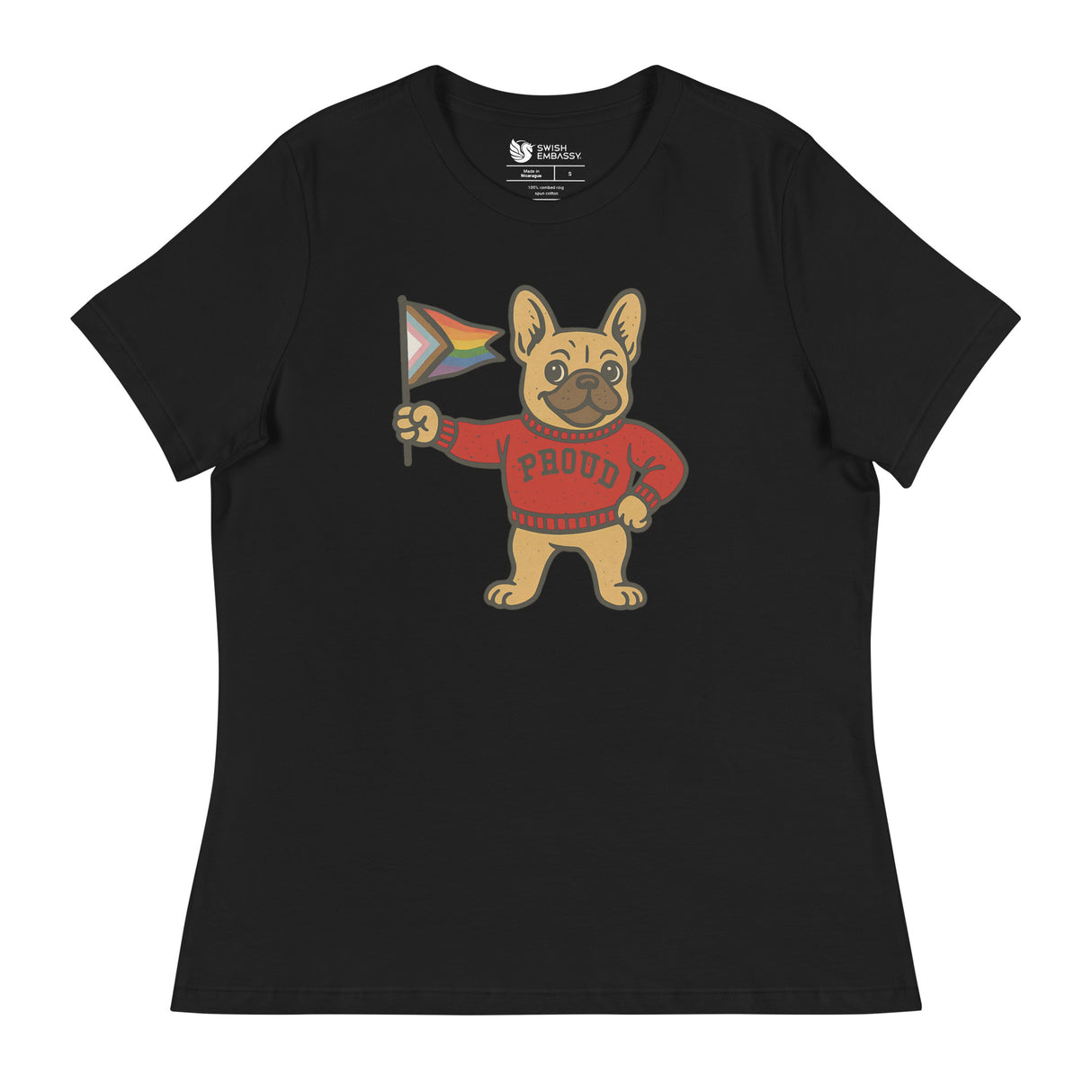 Varsity Pride Puppy (Women's Relaxed T-Shirt)-Women's T-Shirts-Swish Embassy