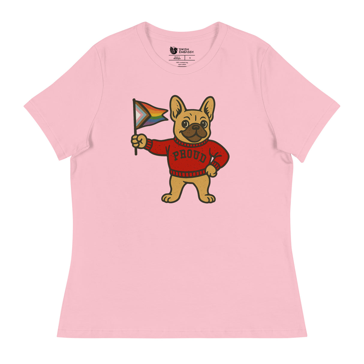 Varsity Pride Puppy (Women's Relaxed T-Shirt)-Women's T-Shirts-Swish Embassy