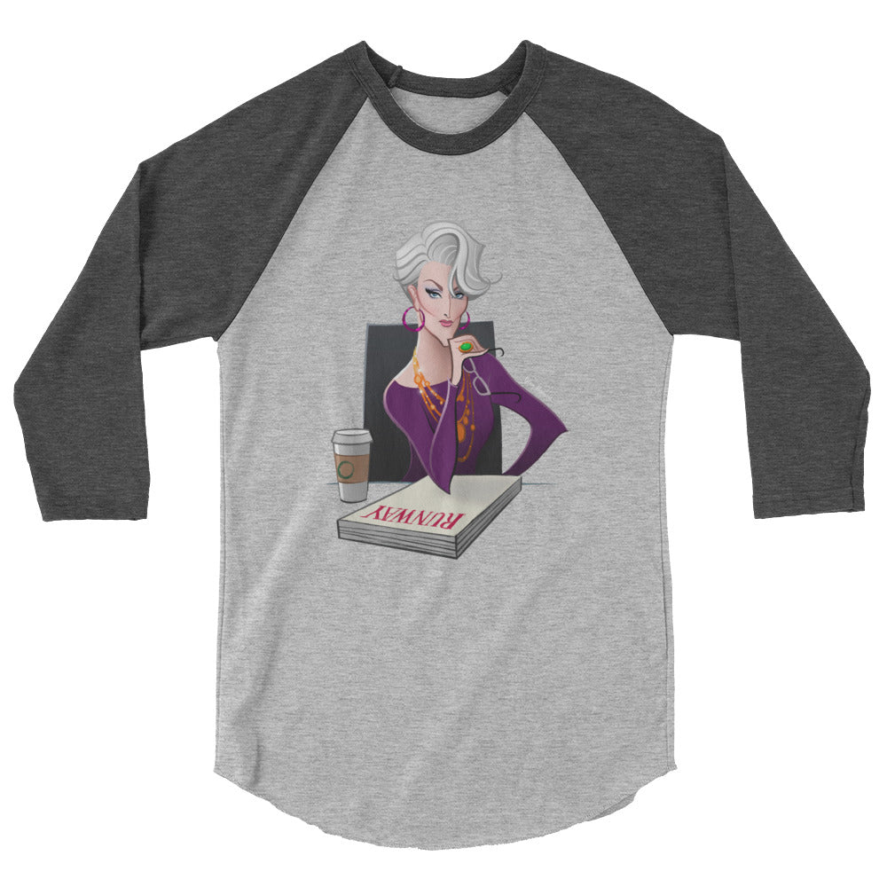 Dragon Lady (Raglan) - Heather Grey/Heather Charcoal