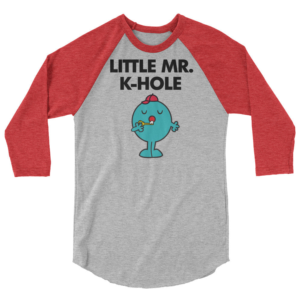Little Mr. K-Hole (Raglan) - Heather Grey/Heather Red