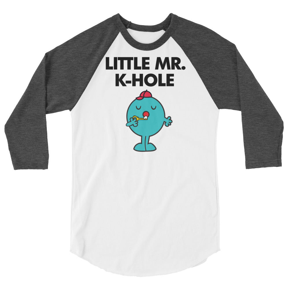 Little Mr. K-Hole (Raglan) - White/Heather Charcoal