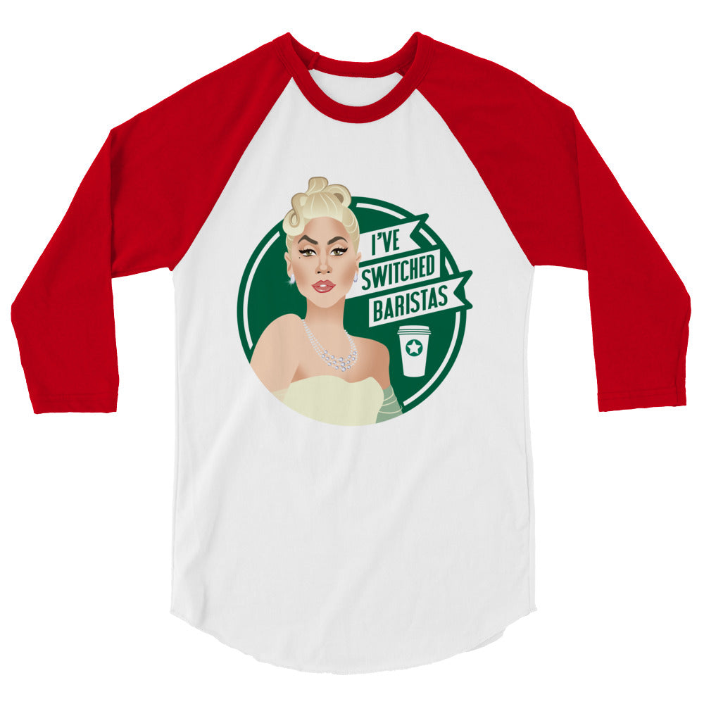 I've Switched Baristas (Raglan) - White/Red