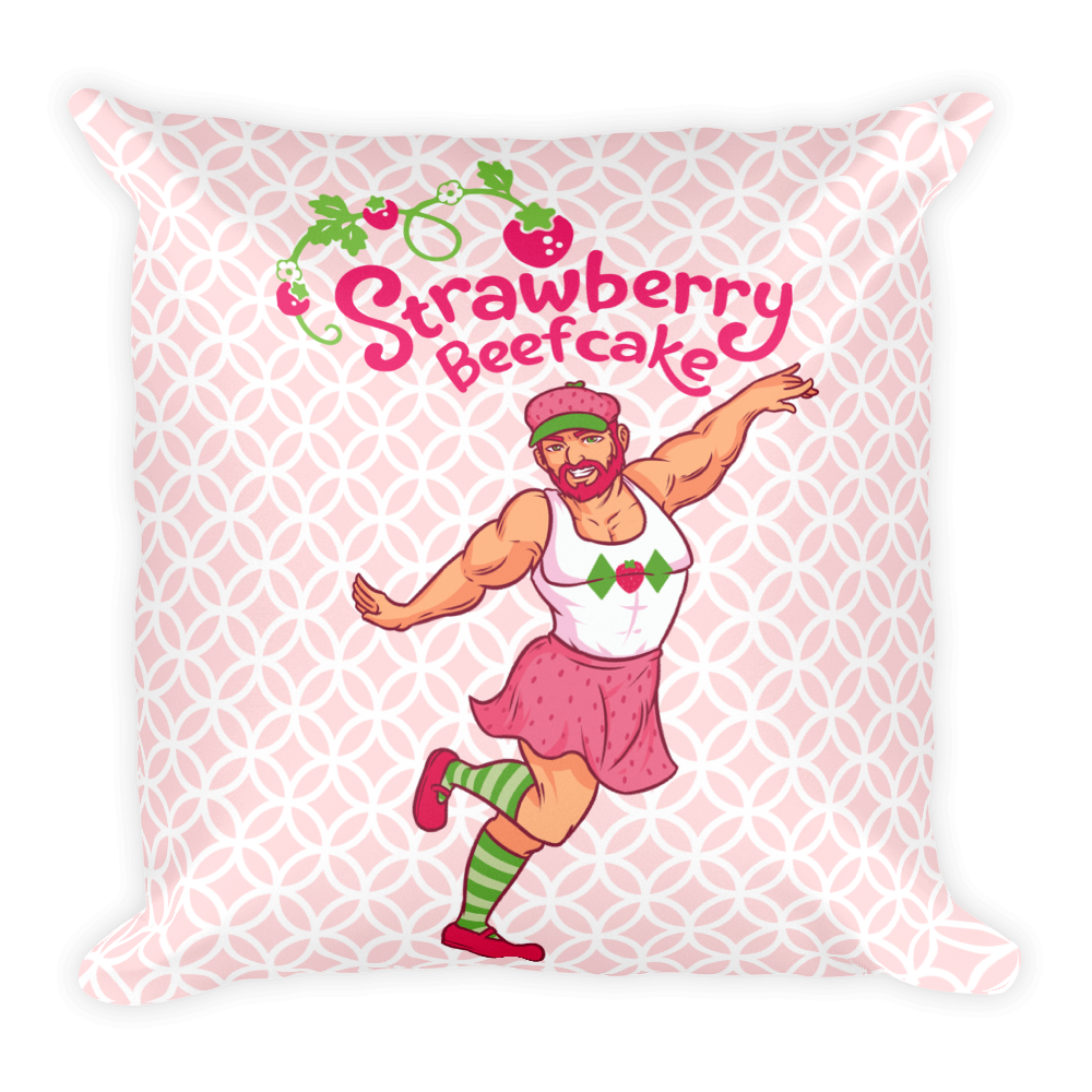 Strawberry Beefcake (Pillow)-Pillow-Swish Embassy