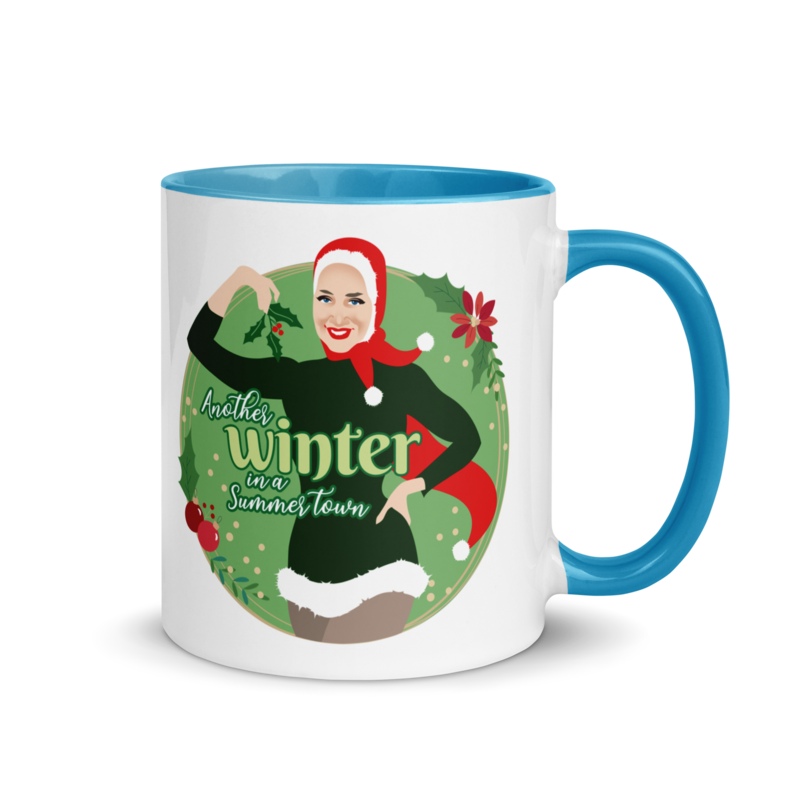 Debut garment mockup | Another Winter in a Summer Town (Mug) | Blue