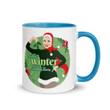 Debut garment mockup | Another Winter in a Summer Town (Mug) | Blue