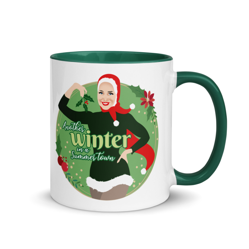 Debut garment mockup | Another Winter in a Summer Town (Mug) | Dark Green