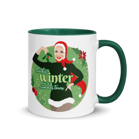 Debut garment mockup | Another Winter in a Summer Town (Mug) | Dark Green