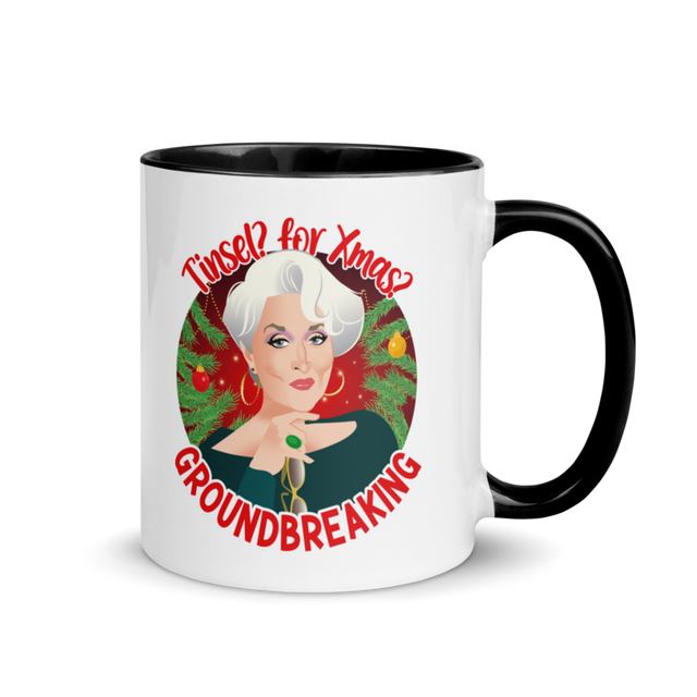 Tinsel for Xmas? Groundbreaking (Mug) - Black
