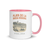 Debut garment mockup | Playa de la Bassa Rodone (Mug) | Pink