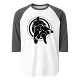 Bullseye (Raglan) - White/Heather Charcoal