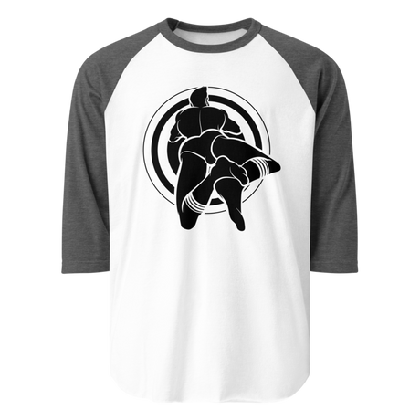 Bullseye (Raglan) - White/Heather Charcoal