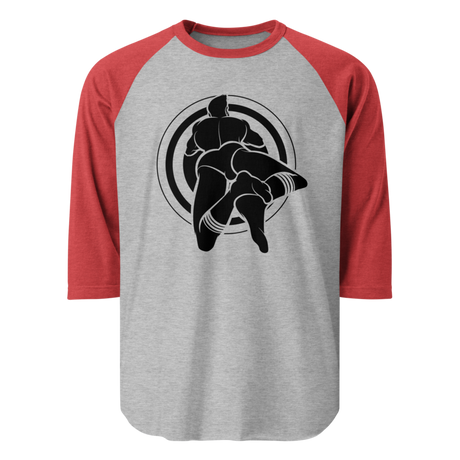 Bullseye (Raglan) - Heather Grey/Heather Red