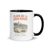 Debut garment mockup | Playa de la Bassa Rodone (Mug) | Black
