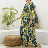 Azure Bloomscape (Kaftan)-Kaftan-Swish Embassy