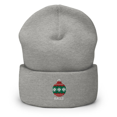 Balls (Cuffed Beanie)-Christmas Beanie-Swish Embassy